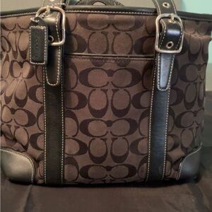 Coach Men's Brown and Black Bag